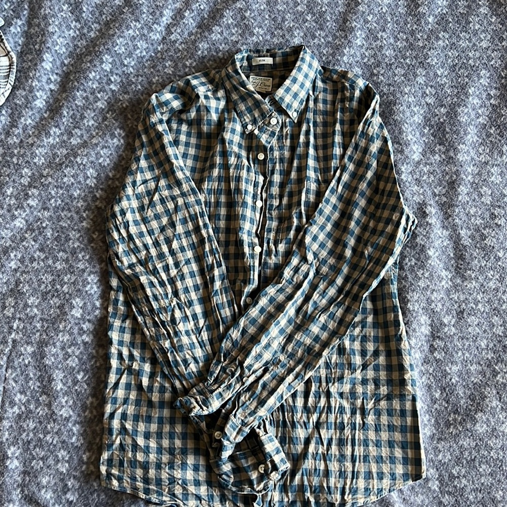 J Crew long sleeve button up size Large slim